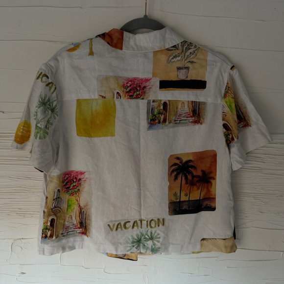 Anthropologie | C&C California Linen Vacation Print Shirt | Size M - Picture 3 of 7